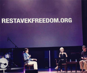 Speakers raising awarness to help end child slavery and victims of modern day human trafficking